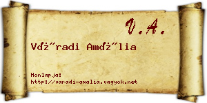 Váradi Amália névjegykártya
