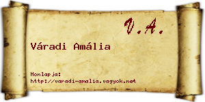 Váradi Amália névjegykártya
